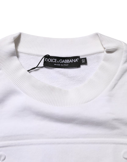 White Embossed Logo Men Sweatshirt Sweater