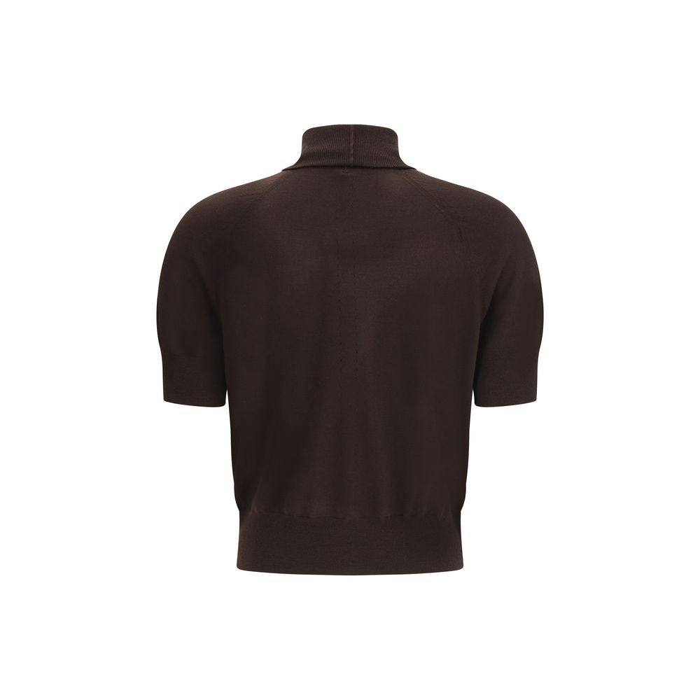 Brown Merino Wool Top