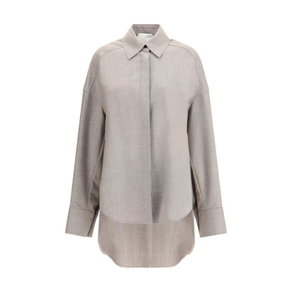 Gray Fleece Wool Dress Shirt
