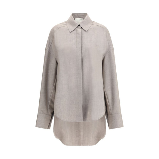 Gray Fleece Wool Dress Shirt