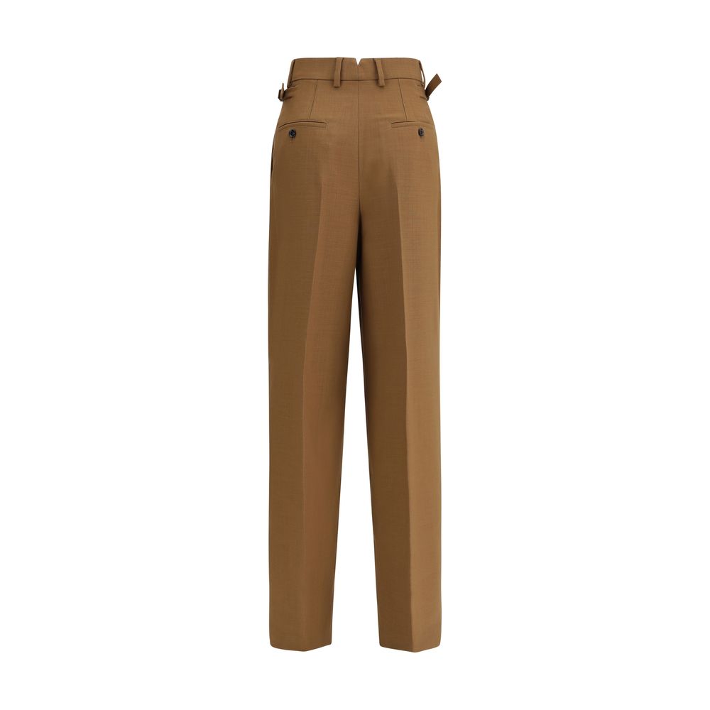 Brown Wool Casual Pants
