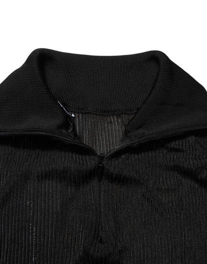 Black Viscose Turtle Neck Pullover Sweater