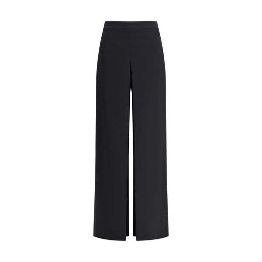 Black Polyester Casual Pants