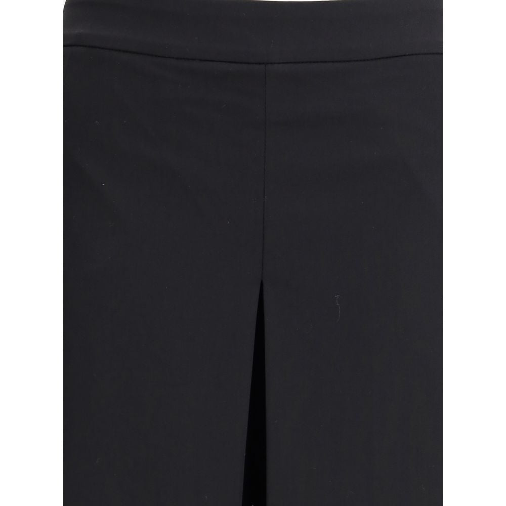 Black Polyester Casual Pants