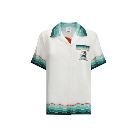 White Silk Pattern Shirt