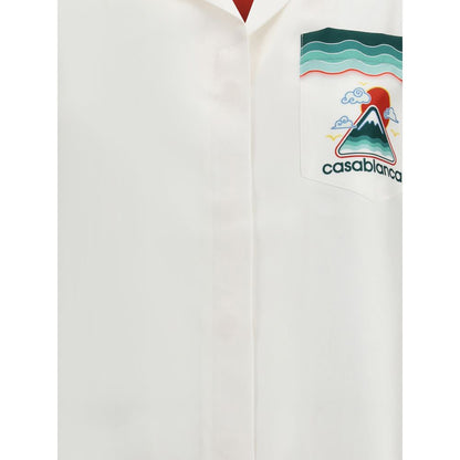 White Silk Pattern Shirt