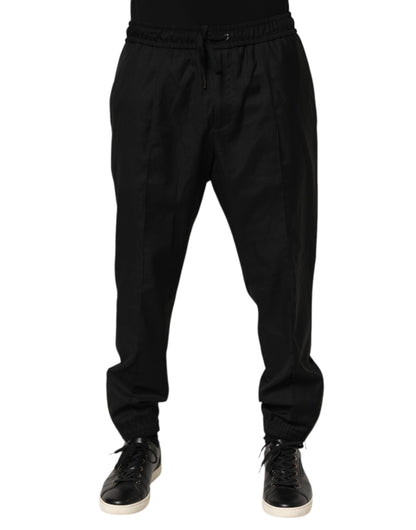 Black Drawstring Men Jogger Sweatpants Pants