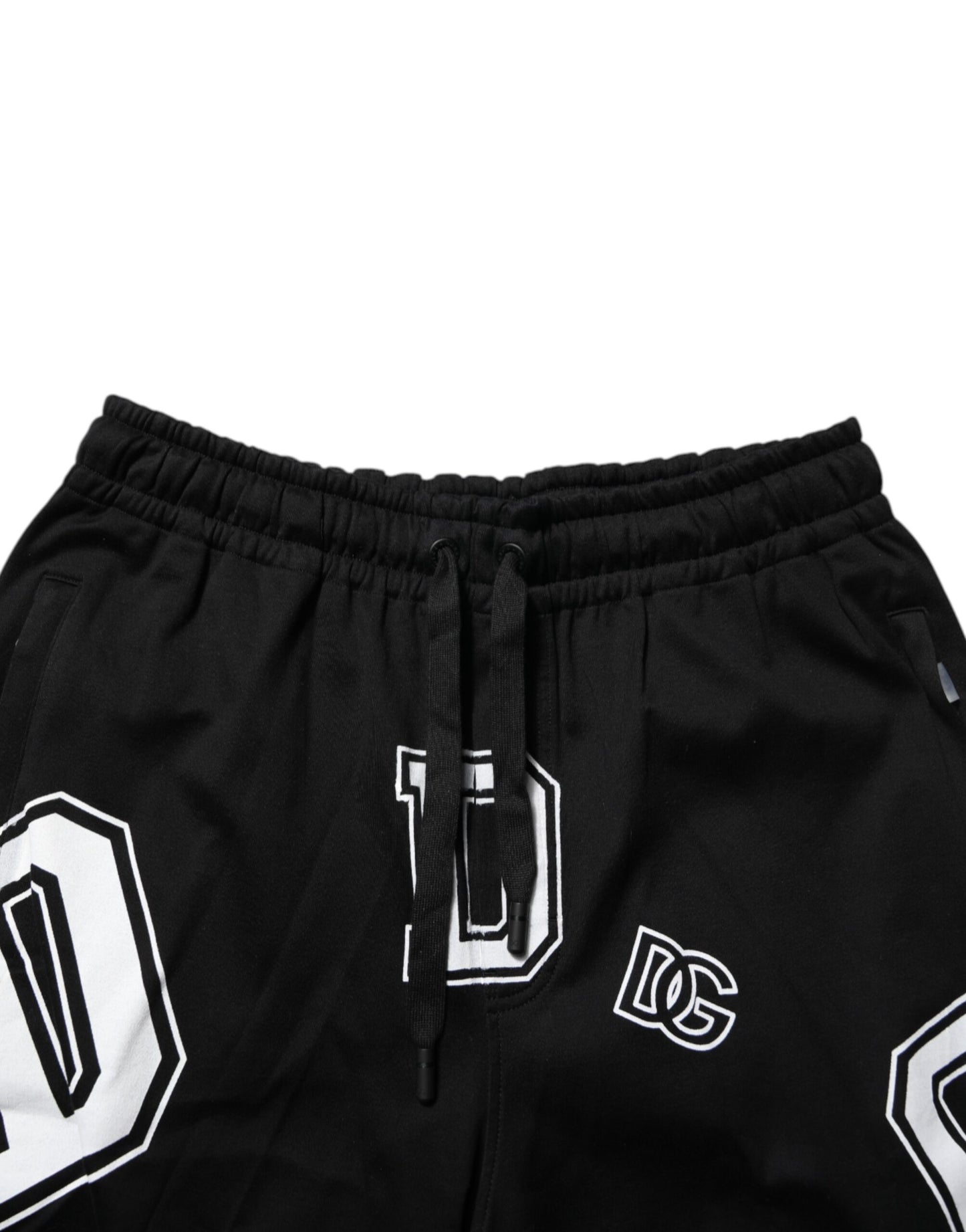 Black Logo Print Cotton Casual Bermuda Short
