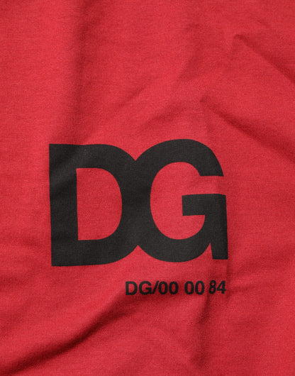 Red Logo Print Cotton Short Sleeve T-shirt