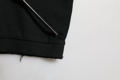 Black Cotton Graphic Print PoloShirt T-shirt