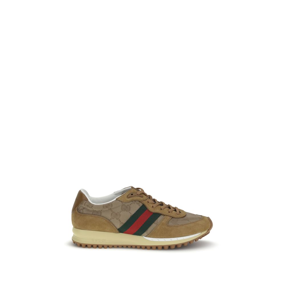 Beige Polyamide Athletic Sneakers
