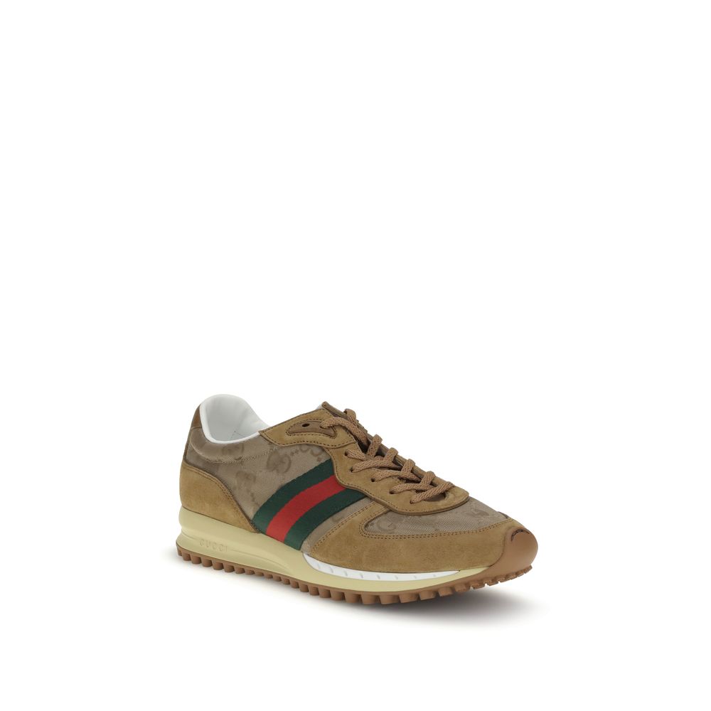 Beige Polyamide Athletic Sneakers