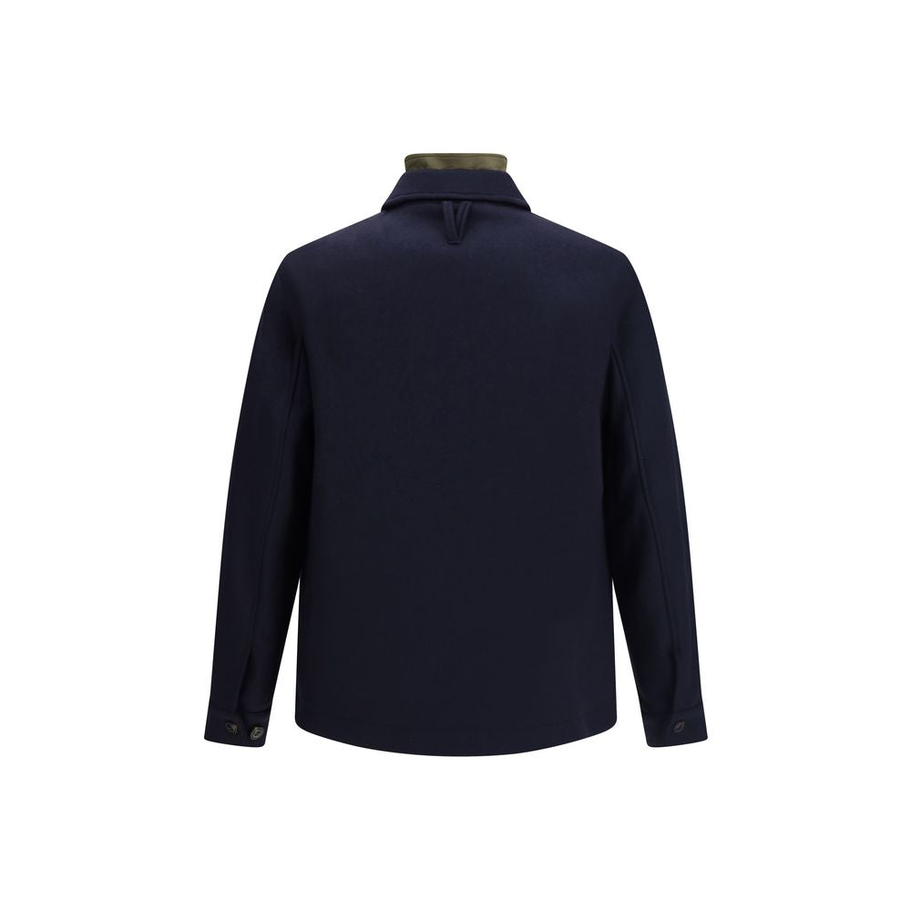 Blue Fleece Wool Coat