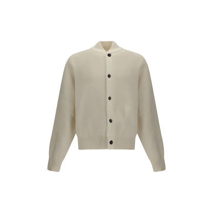 White Fleece Wool Cardigan