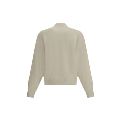 White Fleece Wool Cardigan