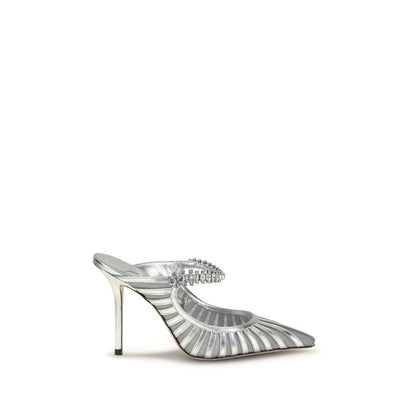 Silver Leather High Heel Pumps