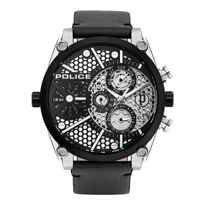 Black Leather Bracelet Watch