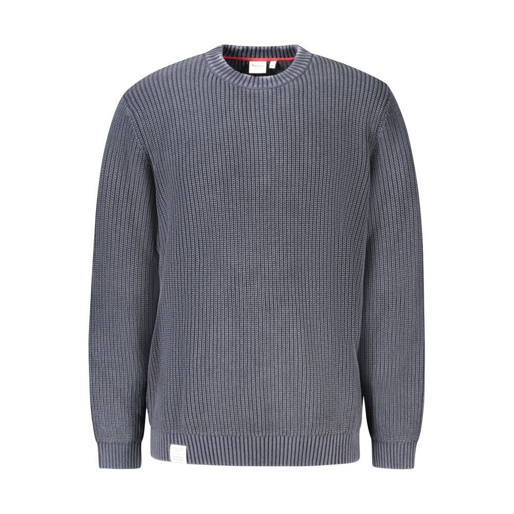 Blue Cotton Men Sweater