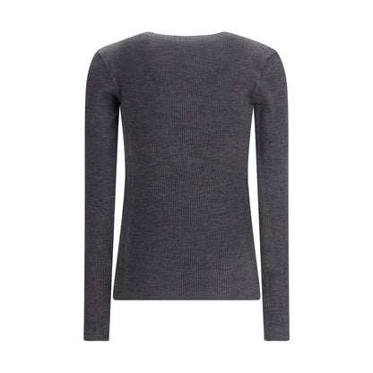 Gray Wool Long Sleeve T-Shirt