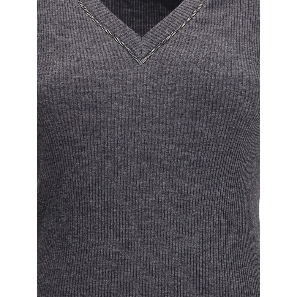 Gray Wool Long Sleeve T-Shirt