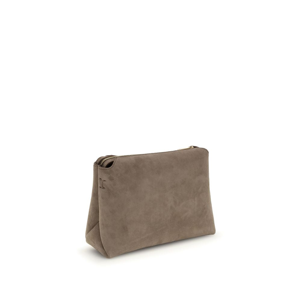 Beige Calf Leather Bos Taurus Shoulder Bag