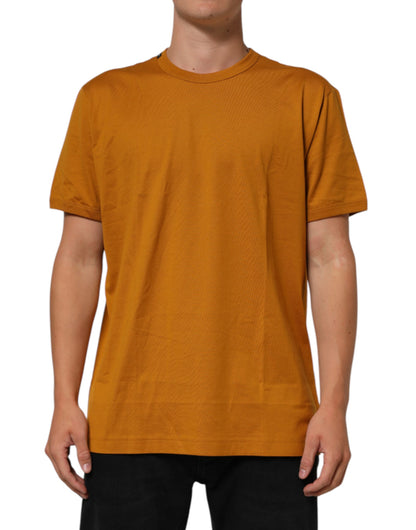Golden Brown Crew Neck Short Sleeve T-shirt