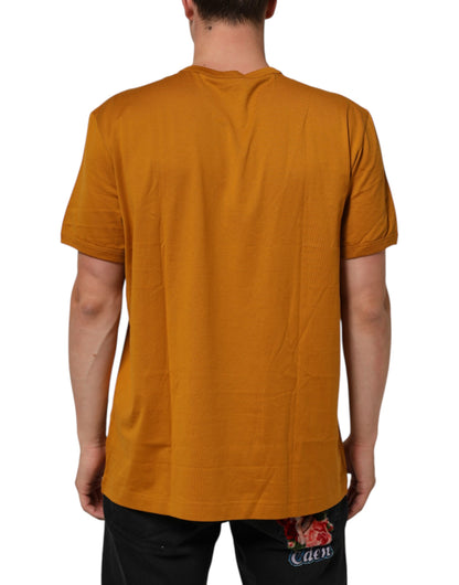 Golden Brown Crew Neck Short Sleeve T-shirt