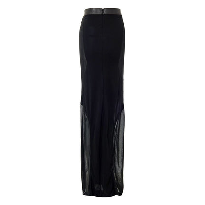 Black Viscose Long Skirt
