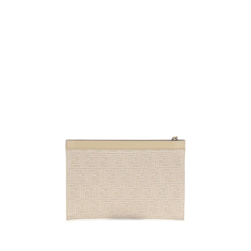 Cream Cotton Clutch Bag
