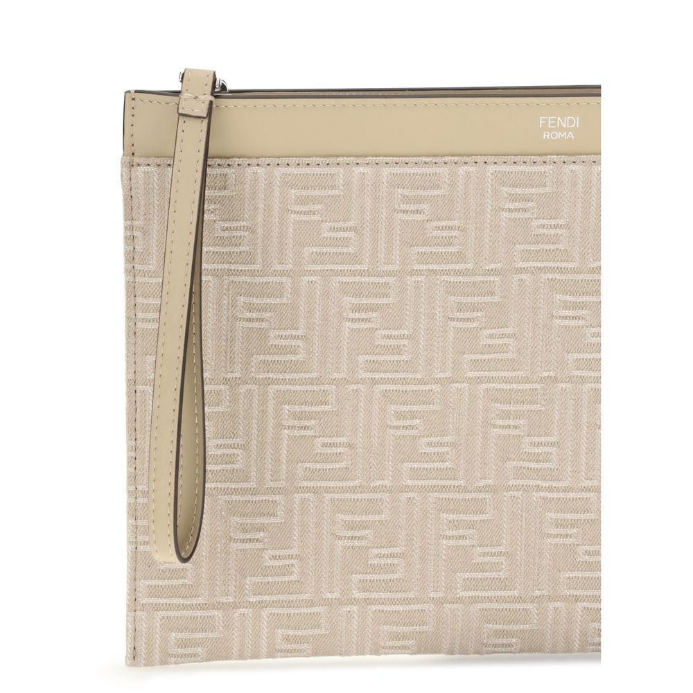 Cream Cotton Clutch Bag