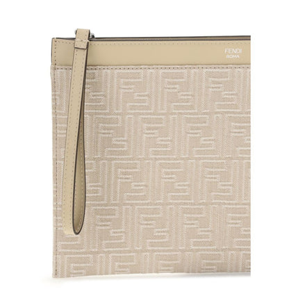 Cream Cotton Clutch Bag