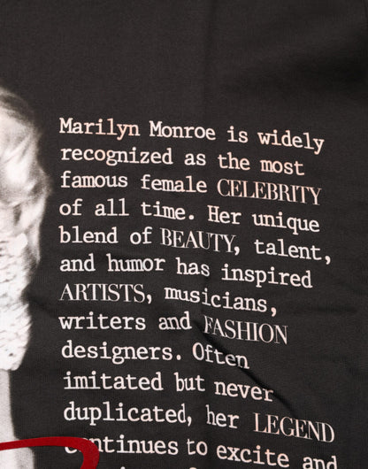 Black Marilyn Monroe Cotton Crew Neck T-shirt