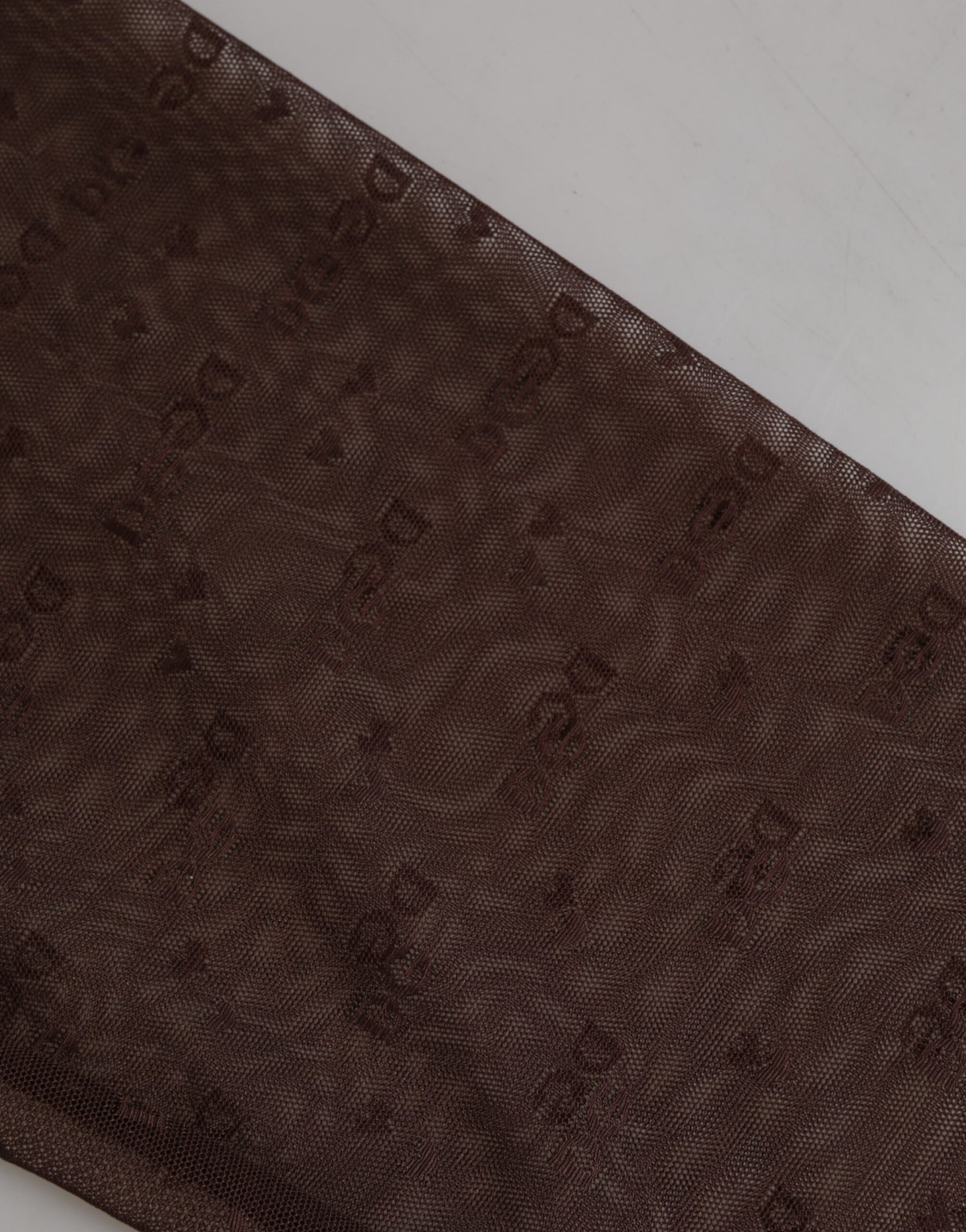 Brown Nylon Logo Lace Leggings Pants Underwear