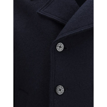 Blue Fleece Wool Coat