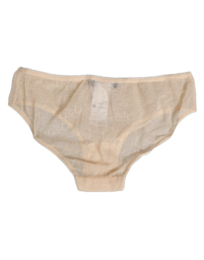 Beige DG Logo Lace Mid Waist Panty Underwear