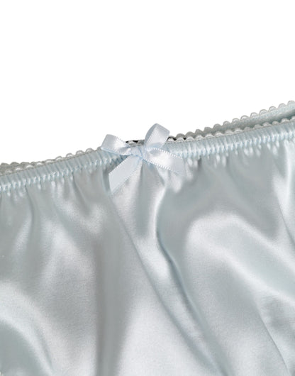 Gray Silk Satin Floral Lace Panty Brief Underwear