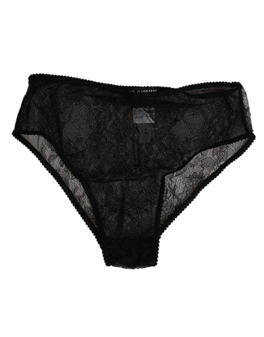 Black Nylon Stretch High Waist Panty Underwear