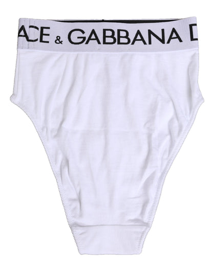 White Cotton Stretch High Waist Panty Underwear