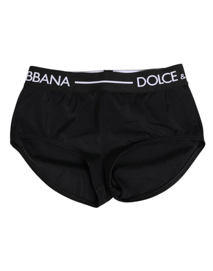 Black Nylon Logo Waistband Shorts Underwear