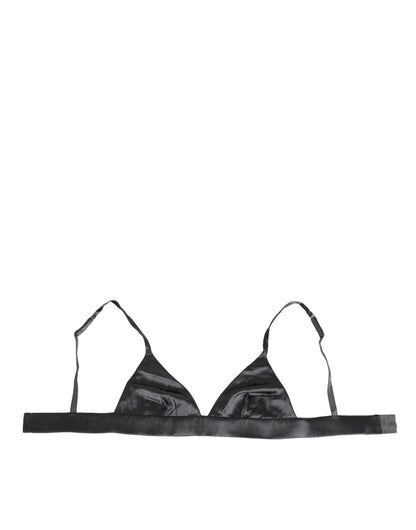 Black Silk Satin Triangle Soft Cup Underwear