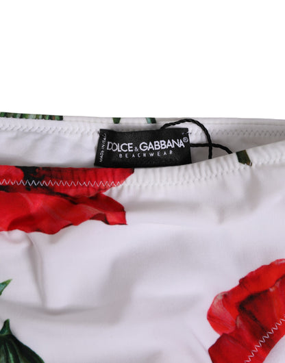 White Floral Swimsuit 2 Piece Top Bottom Swimwear