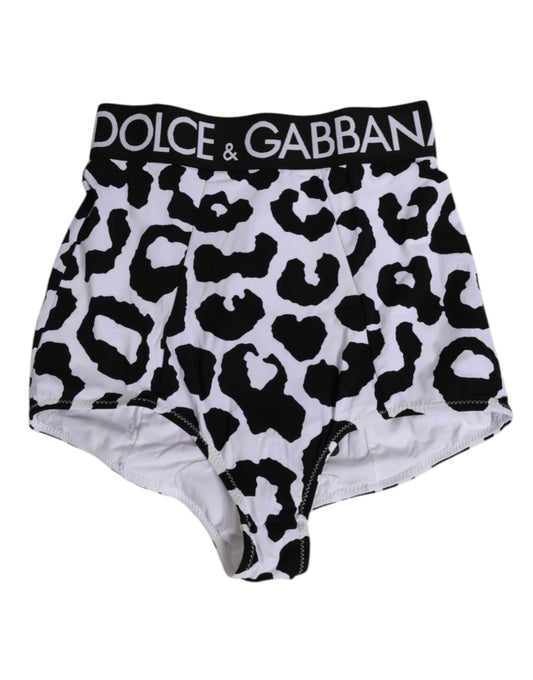 White Leopard Nylon High Waist Girdle Underwear