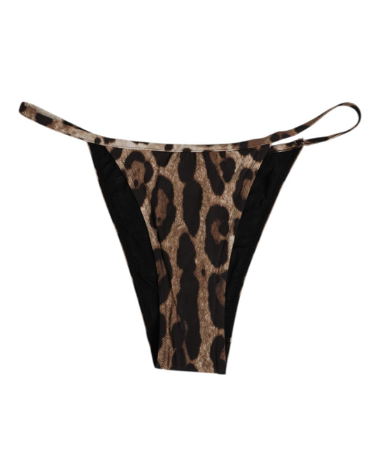 Brown Leopard Triangle Tanga Panty Underwear