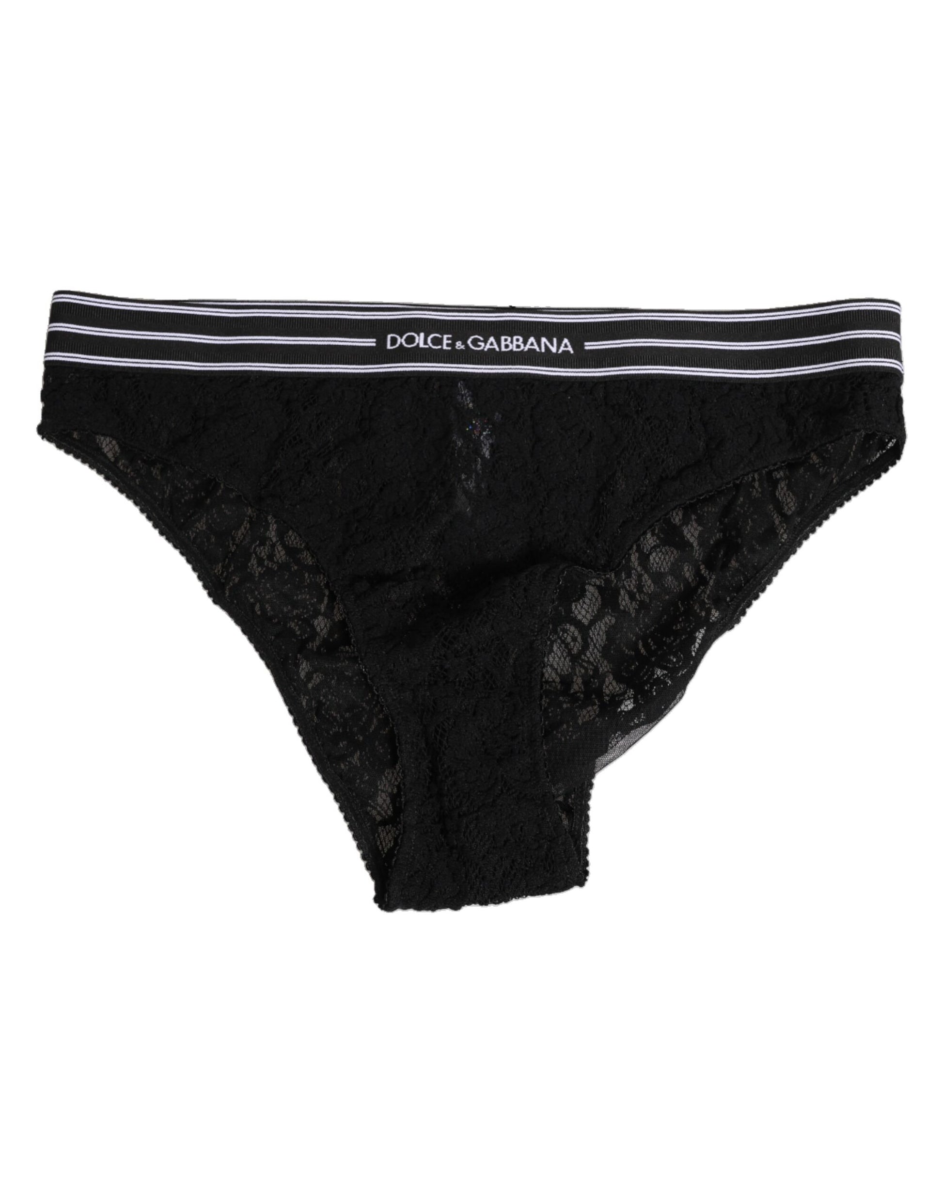 Black Lace Nylon High Waist Panty Underwear