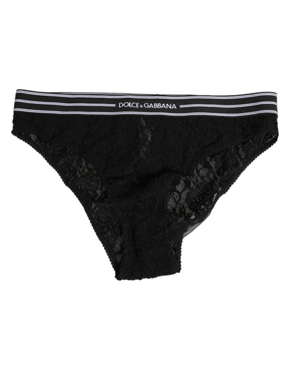 Black Lace Nylon High Waist Panty Underwear