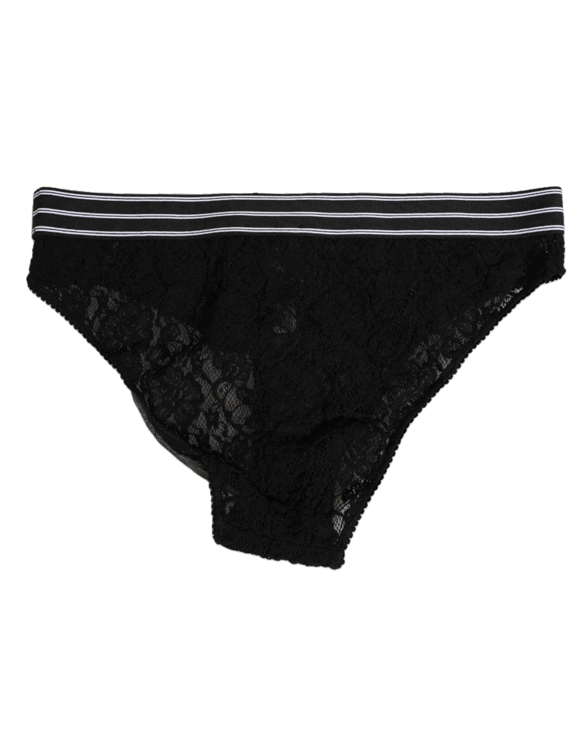 Black Lace Nylon High Waist Panty Underwear