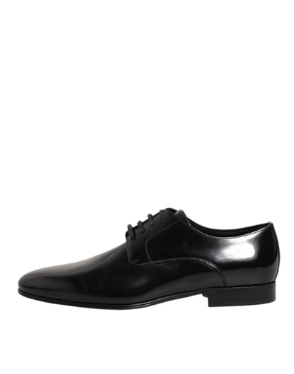 Black Calfskin Leather Derby Men Dress Shoes