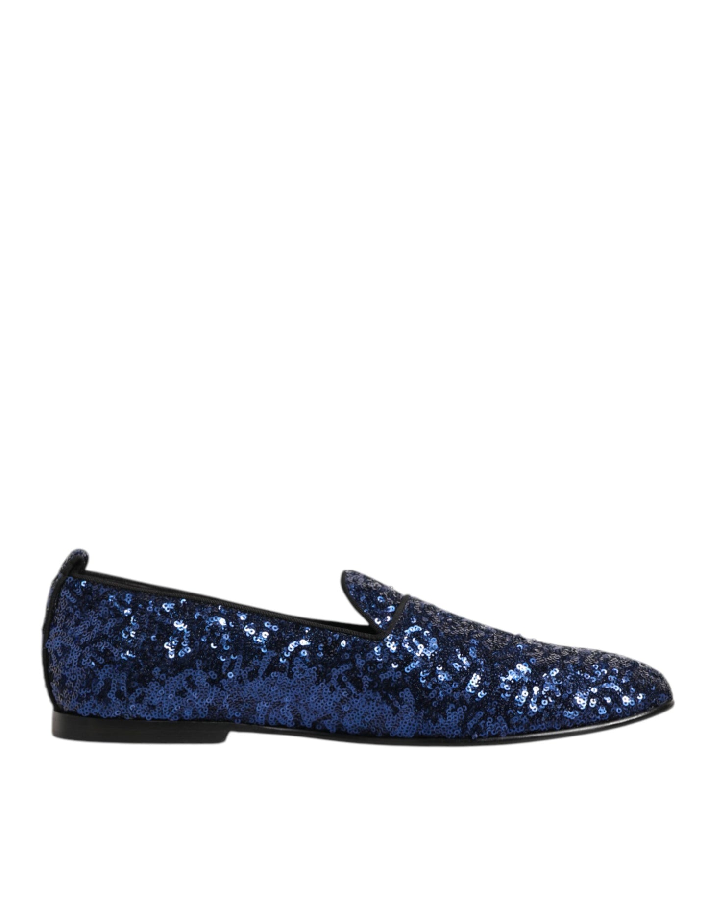 Blue Sequined Loafers Slippers Men Dress Shoes