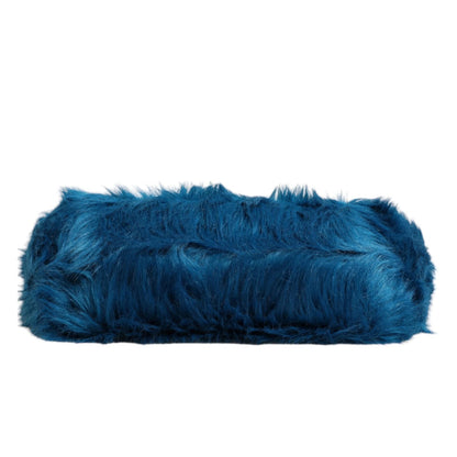 Blue Fur Logo Plaque Double Handle Shoulder Bag