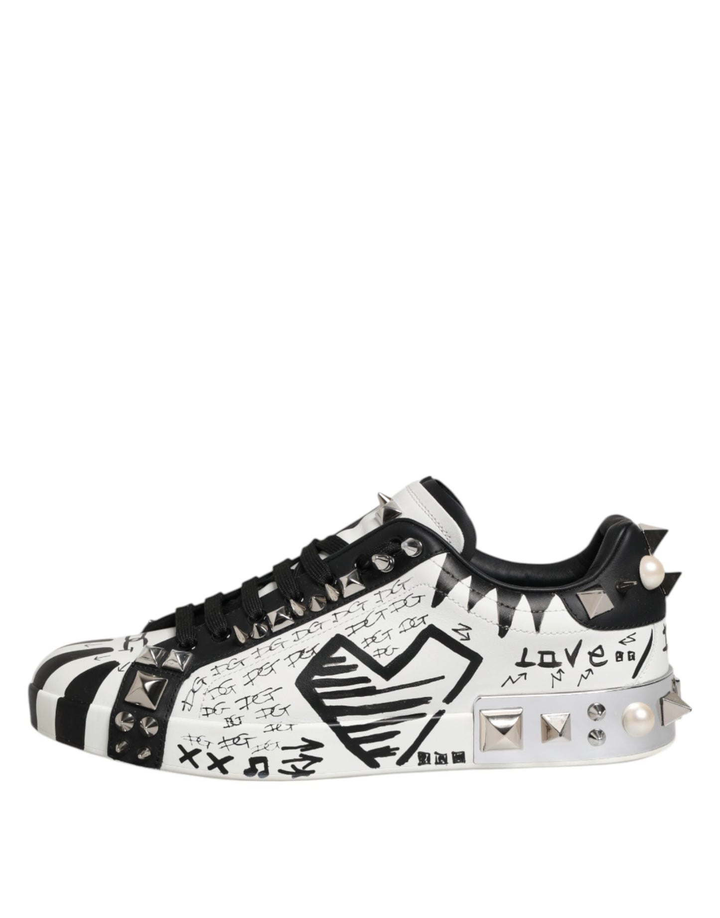 White Portofino Studded Men Sneakers Shoes